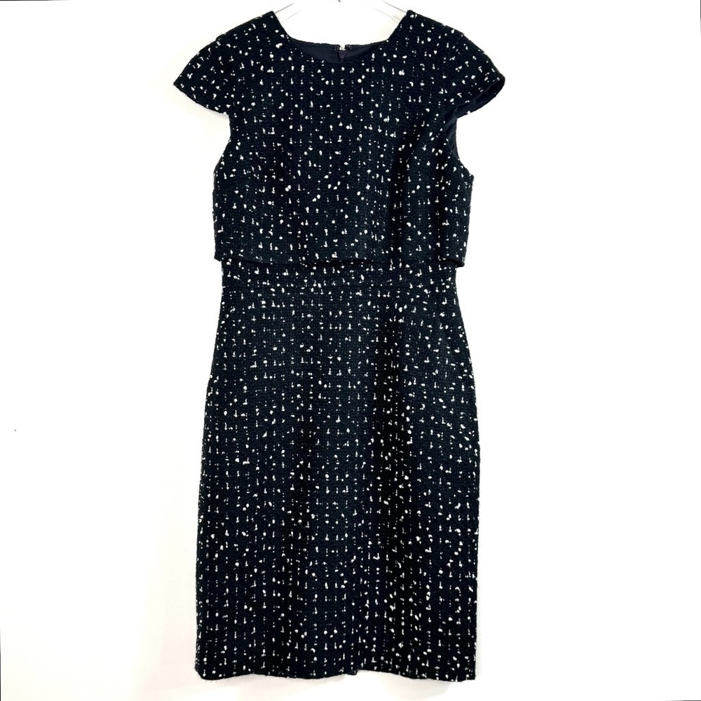 J.Crew Places Sheath Dress in Navy Dotted Tweed Size 4 NWT Style #AC413 - Picture 4 of 11